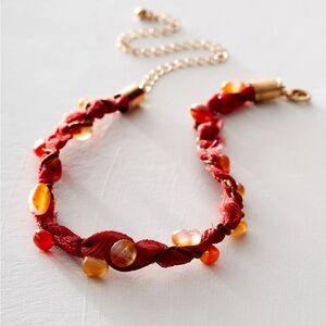 NWT Free people Nina Choker Elegant Red Beaded Necklace